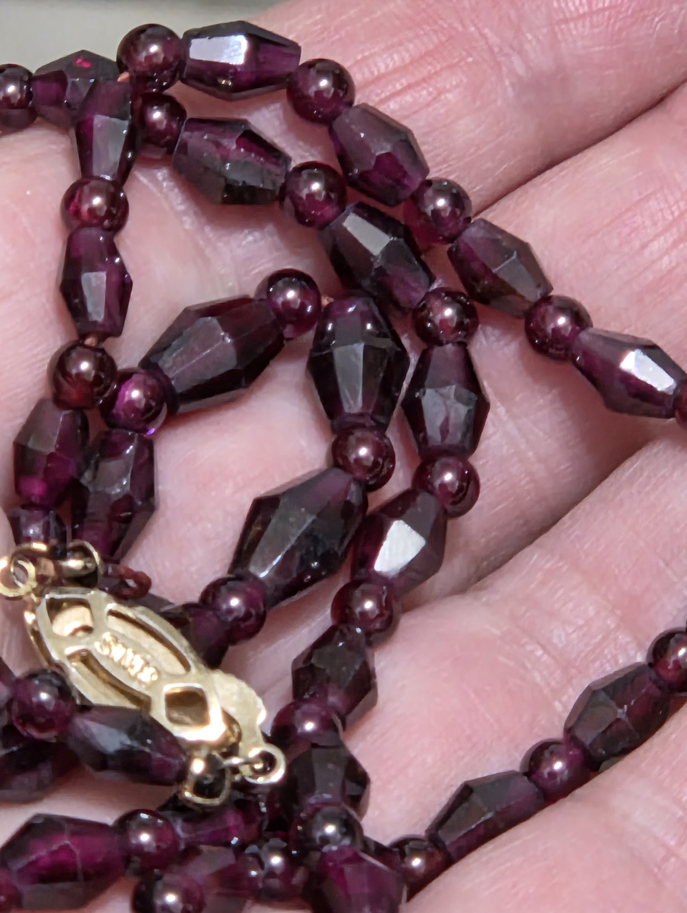 Genuine Garnet Umbalite Bead Necklace